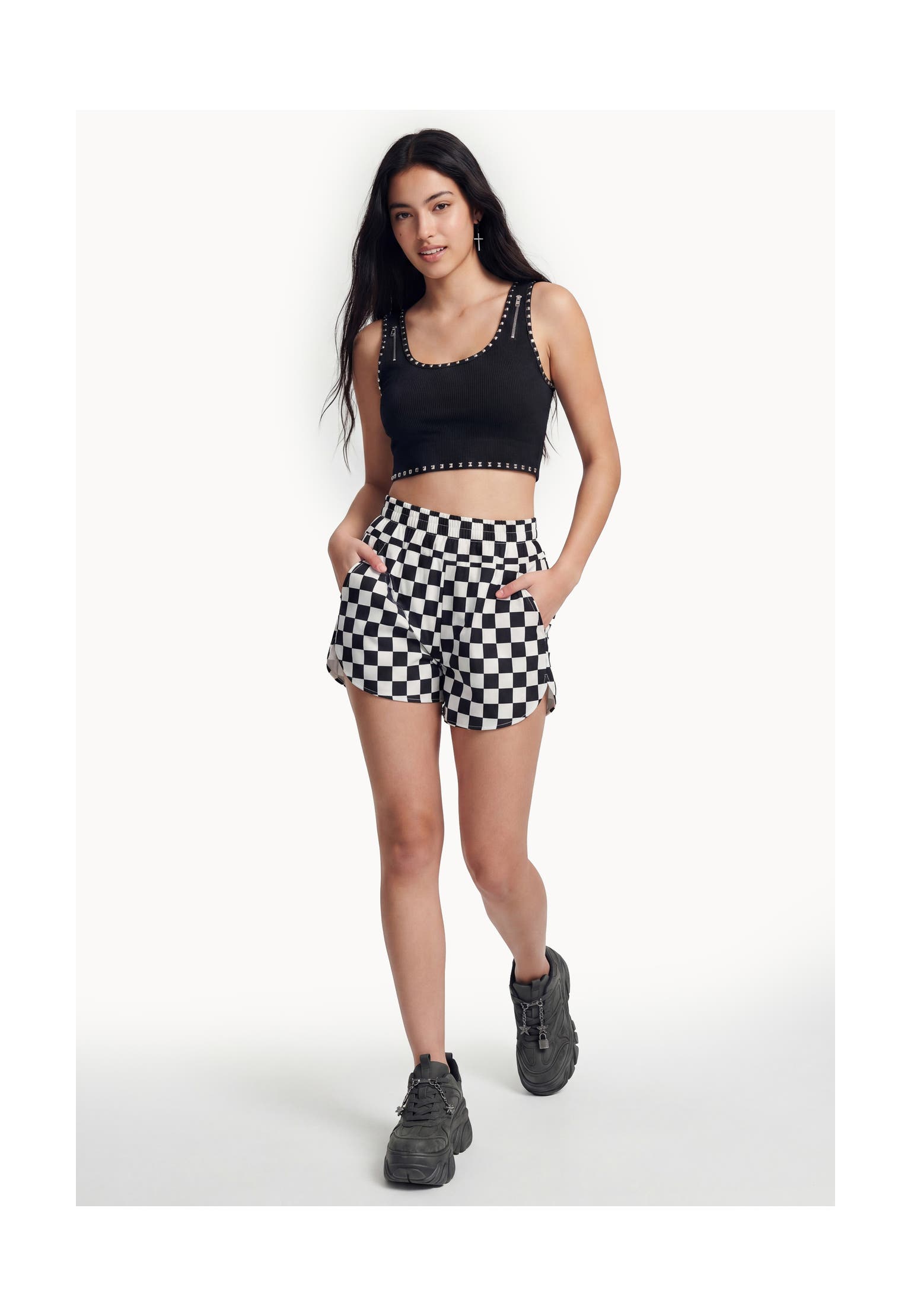 MYMO Short Black Check Straight, Bild 1