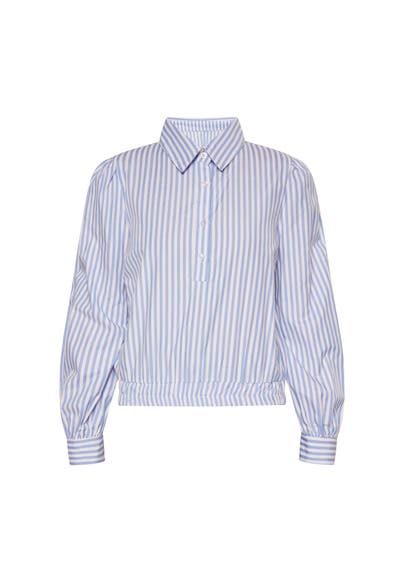 DREIMASTER Casual-Bluse Weiss Hellblau