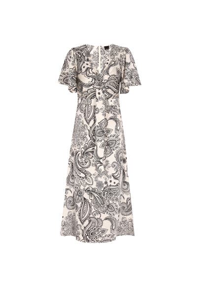 DREIMASTER Maxikleid Weiss Schwarz