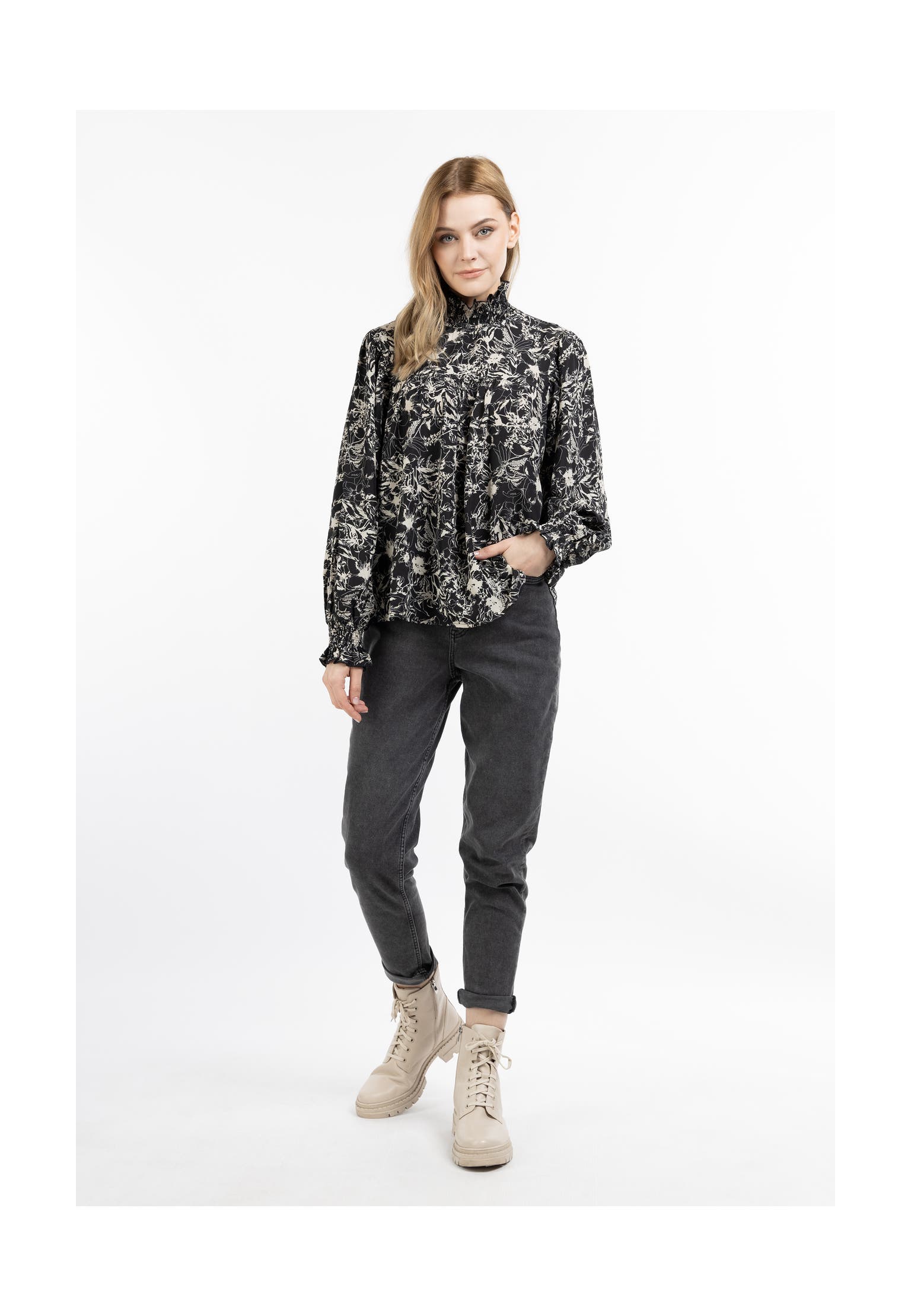 DREIMASTER Casual-Bluse Schwarz Mehrfarbig, Bild 1