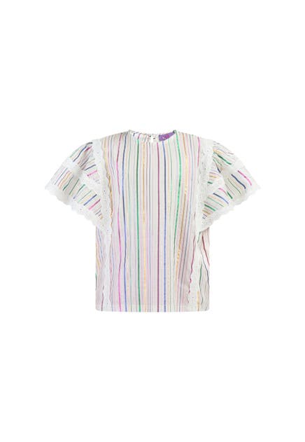 MYMO Bluse Weiss Mehrfarbige Streifen