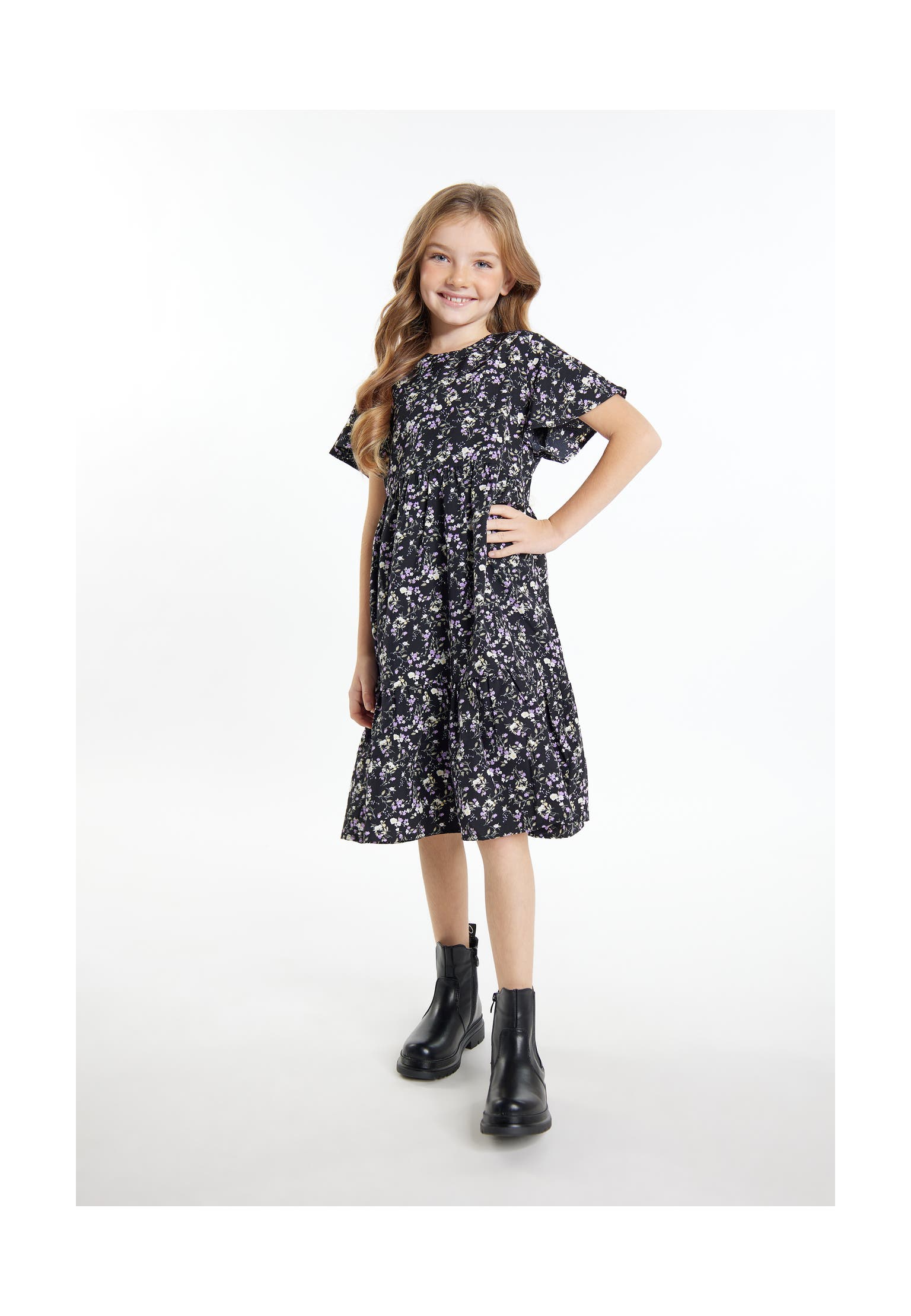 DREIMASTER Kleid Schwarz Blume, Bild 1