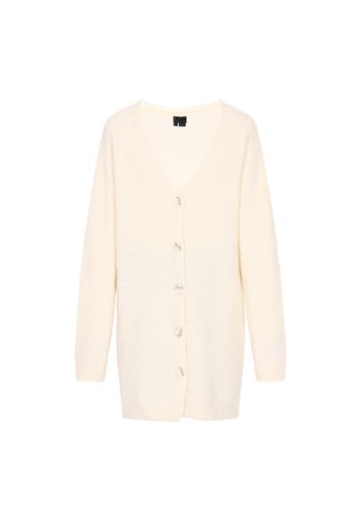 DREIMASTER Strickjacke Wollweiss