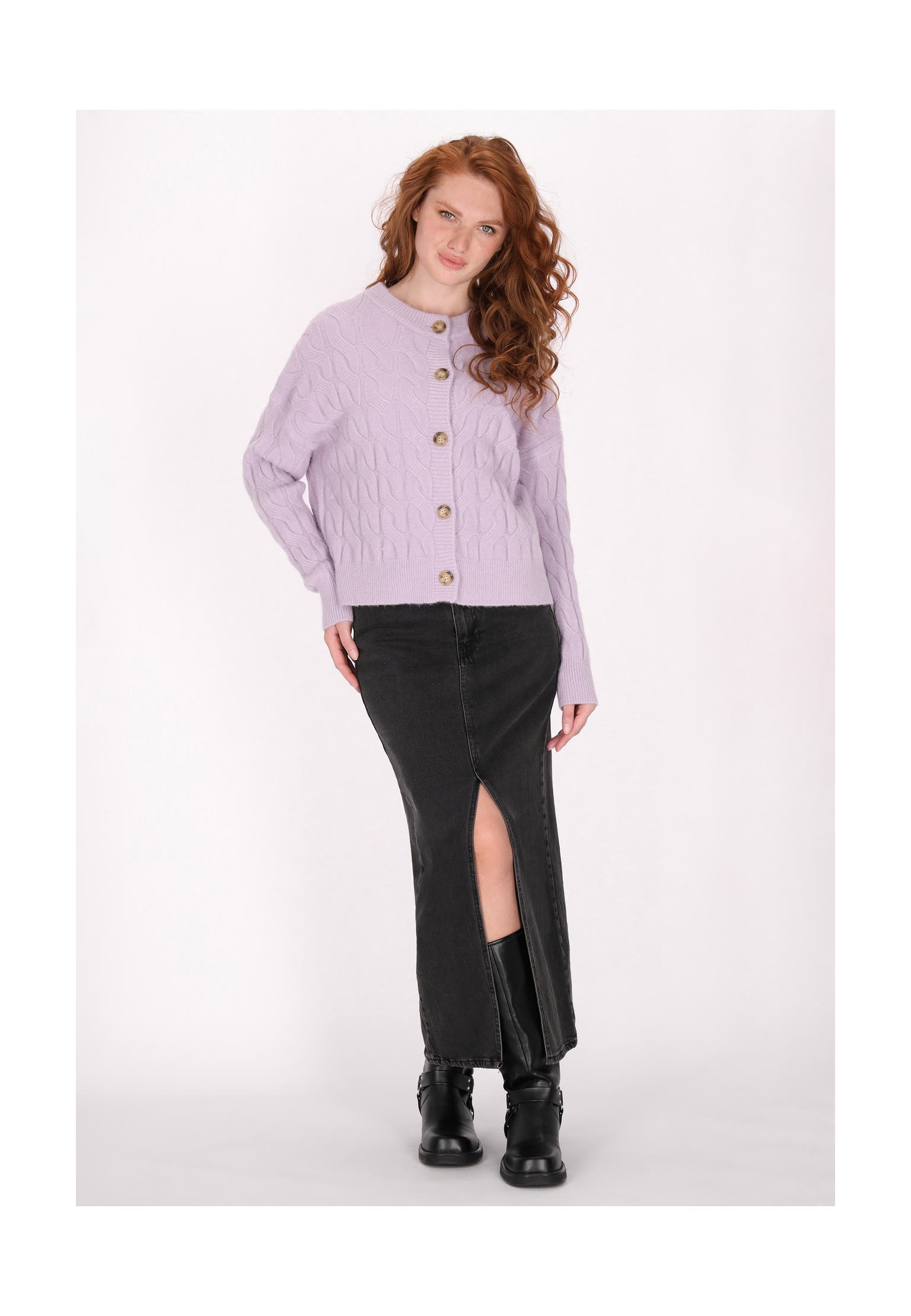 DREIMASTER Strickjacke Lavendel melange, Bild 1