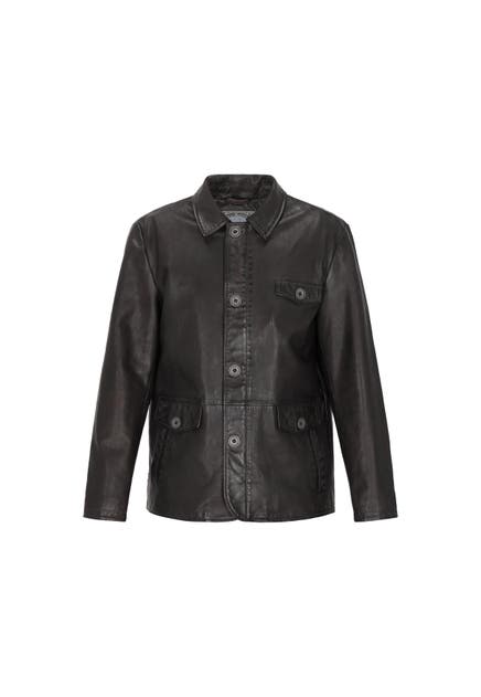 DREIMASTER Lederjacke dark brown