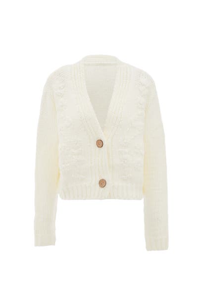 MYMO Strickjacke WOLLWEISS