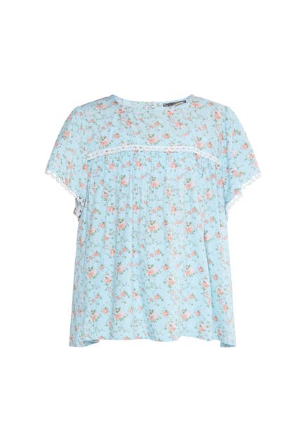 DREIMASTER Bluse Hellblau Blume