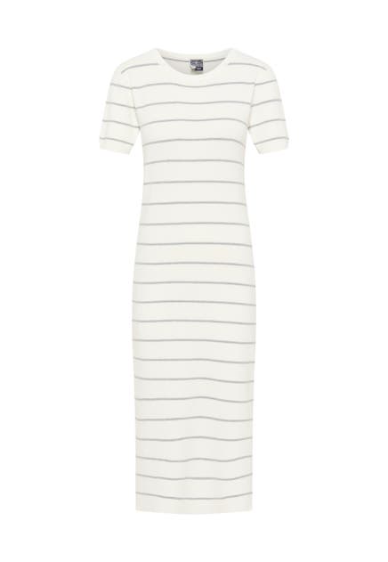 DREIMASTER Casual-Kleid Wollweiss Grau Melange