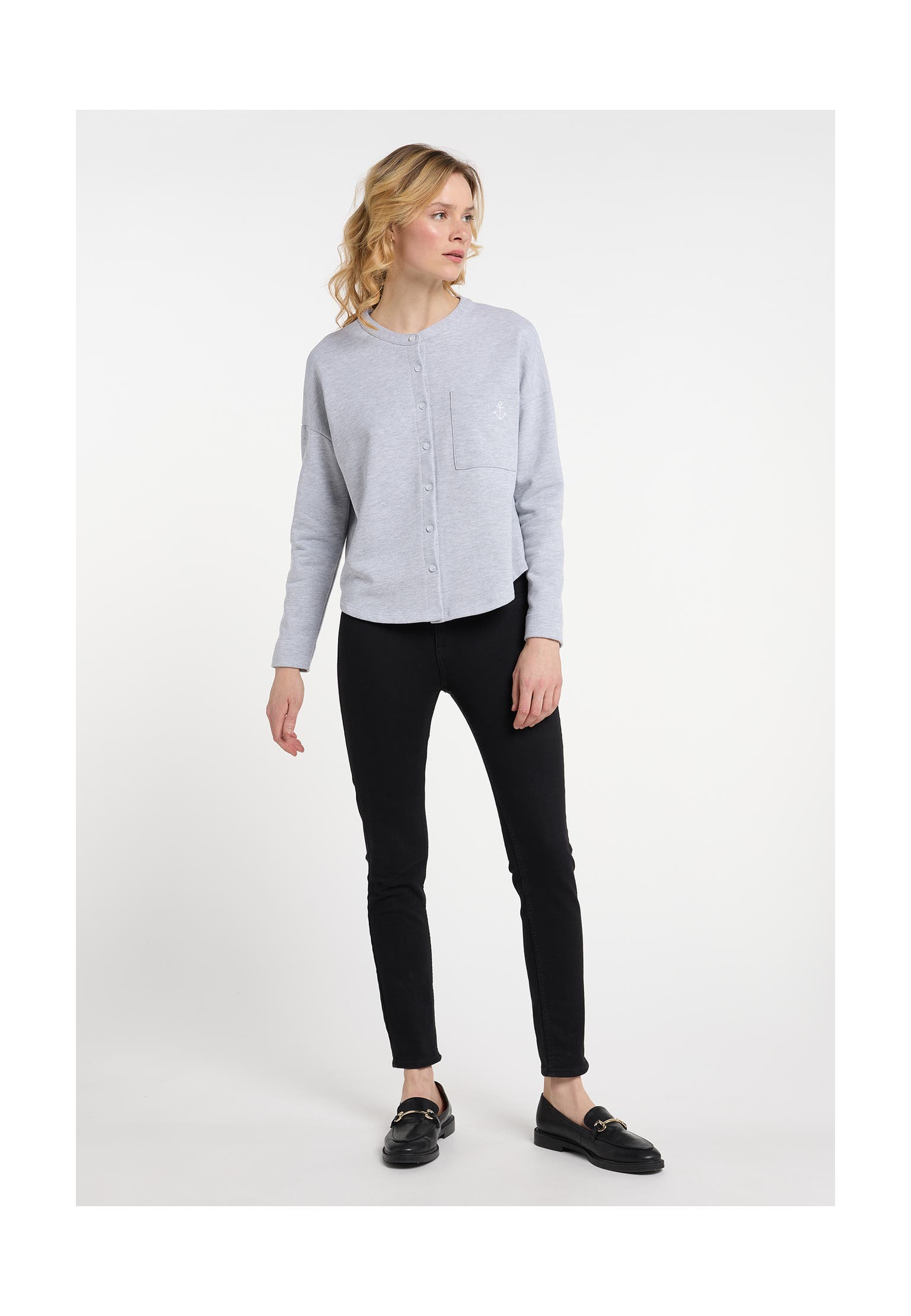 DREIMASTER Sweatjacke Hellgrau Melange, Bild 1
