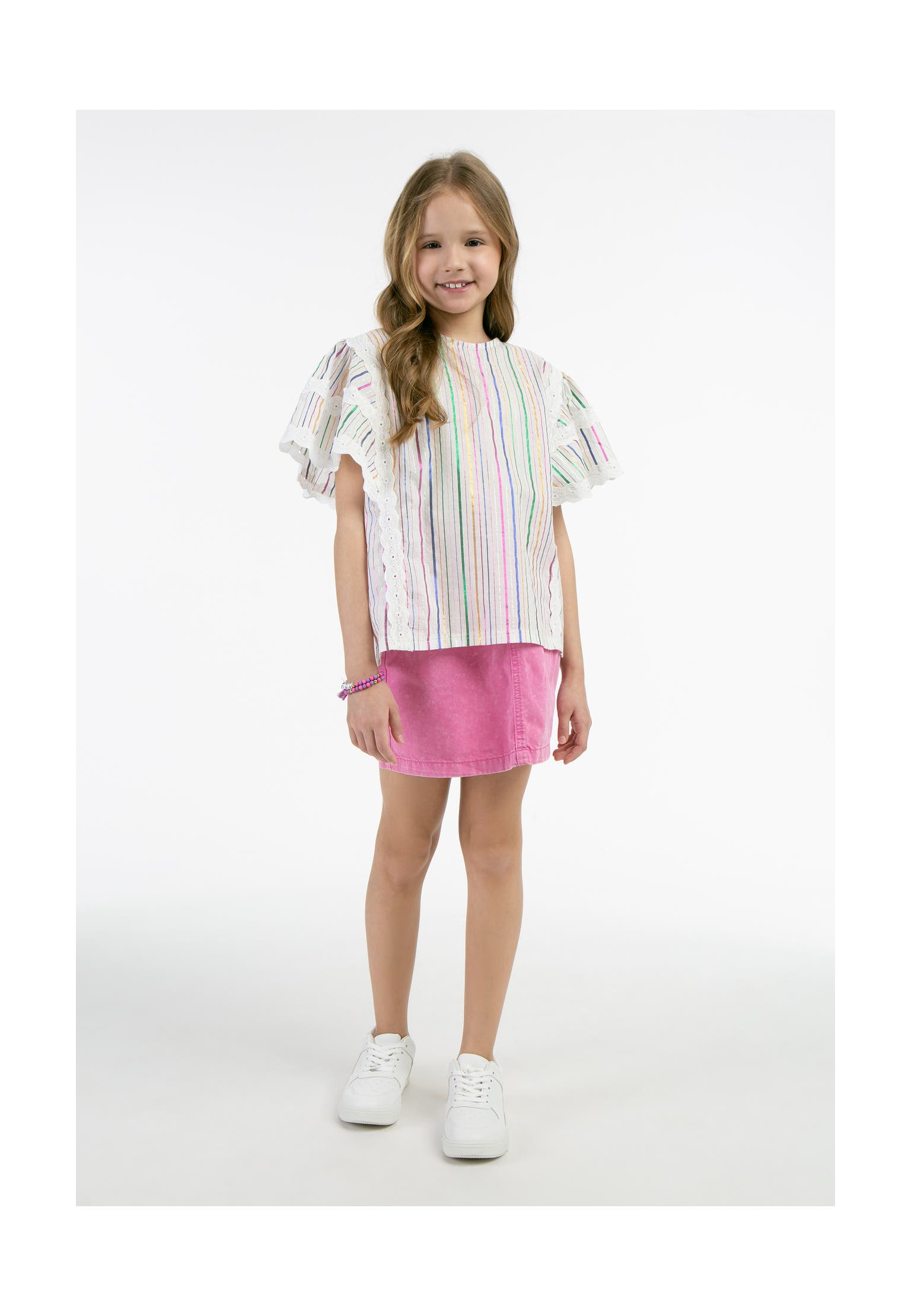 MYMO Bluse Weiss Mehrfarbige Streifen, Bild 1