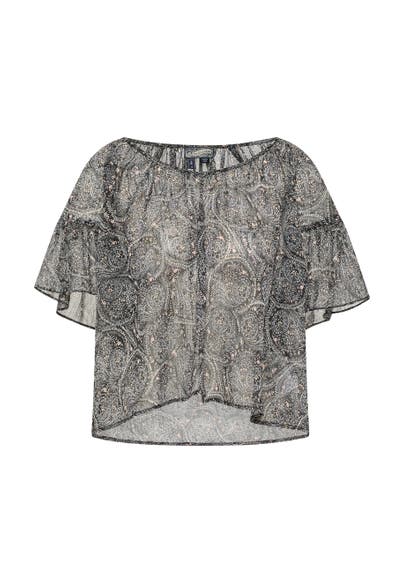 DREIMASTER Casual-Bluse Schwarz Mehrfarbig