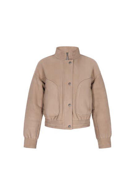 DREIMASTER Lederjacke light beige