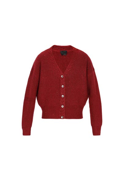 DREIMASTER Strickjacke wine red