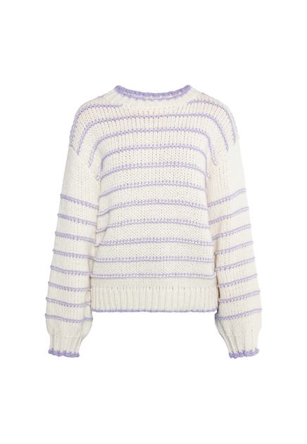 DREIMASTER Pullover Wollweiss Flieder