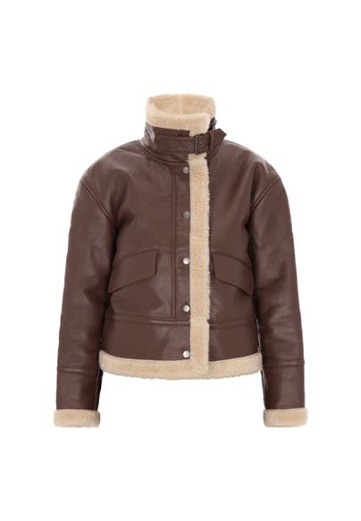 DREIMASTER Lederjacke Braun