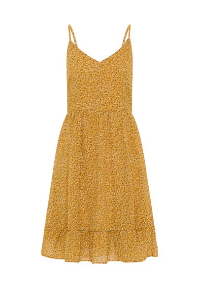 DREIMASTER Casual-Kleid Dunkelgelb Mehrfarbig