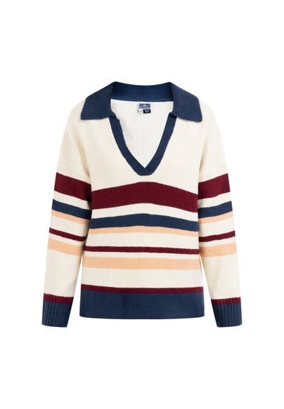DREIMASTER Pullover Wollweiss Mehrfarbig
