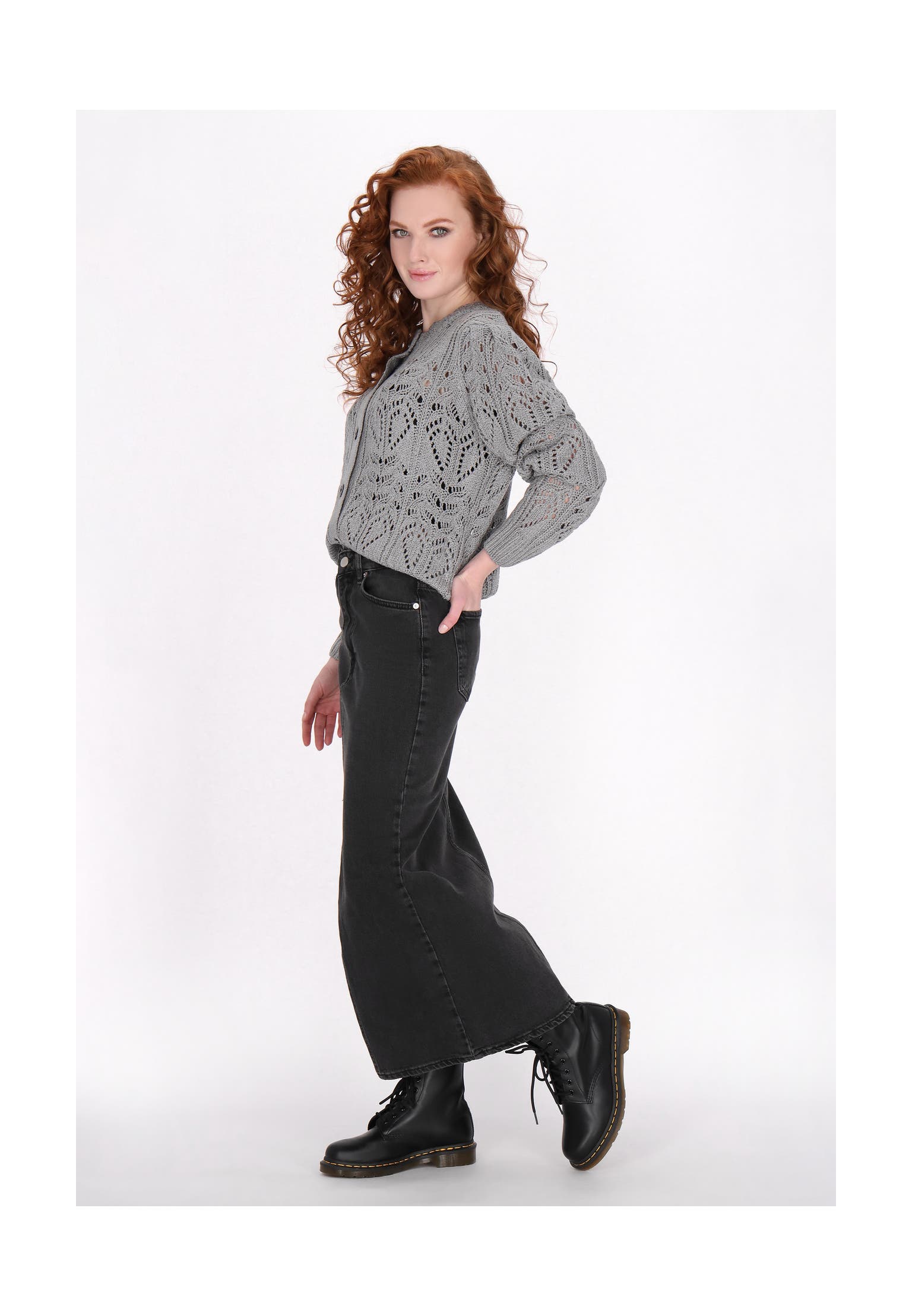 DREIMASTER Strickjacke grey melange, Bild 1