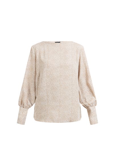DREIMASTER Casual-Bluse Hellbeige Weiss