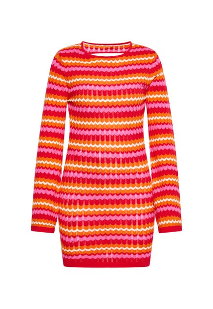 MYMO Casual-Kleid Rot Mehrfarbig