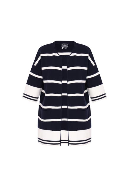 DREIMASTER Strickjacke navy white stripe
