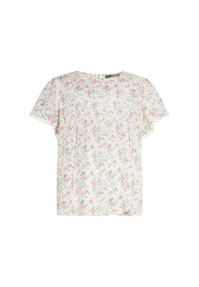 DREIMASTER Bluse Weiss Blume