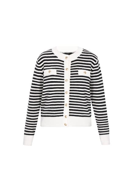 DREIMASTER Strickjacke black offwhite