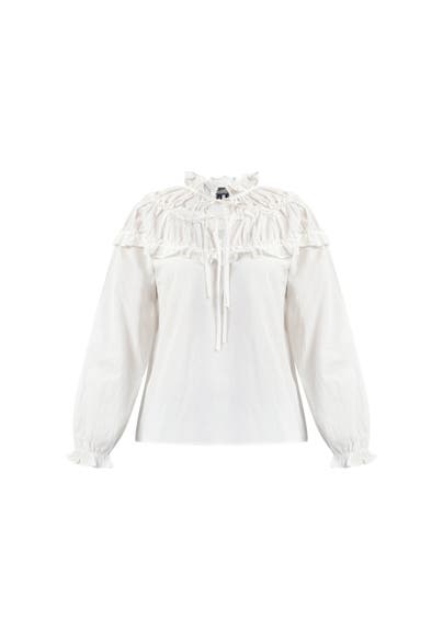 DREIMASTER Casual-Bluse Wollweiss