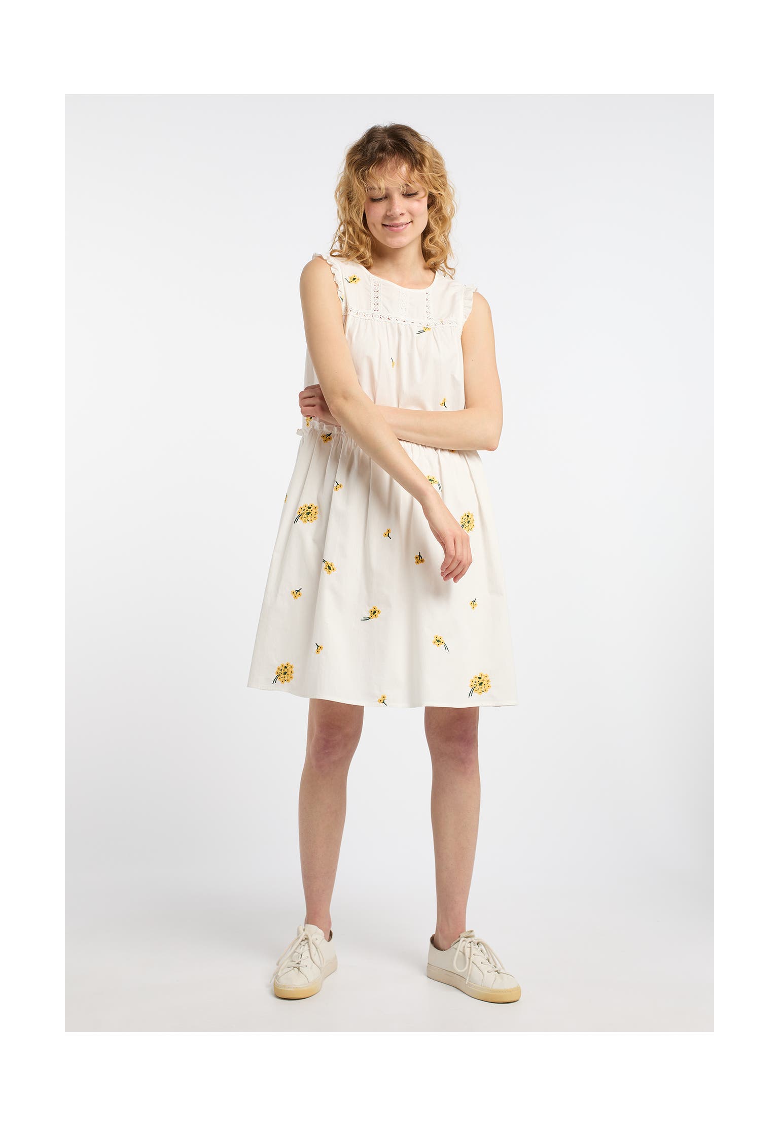 DREIMASTER Casual-Kleid Wollweiss Gelb, Bild 1
