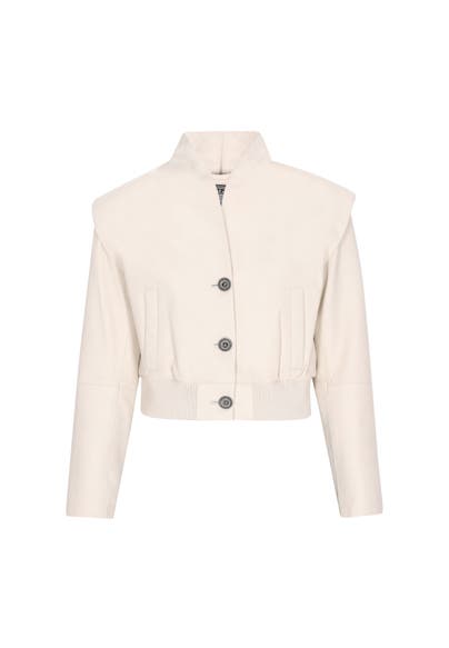 DREIMASTER Lederjacke white