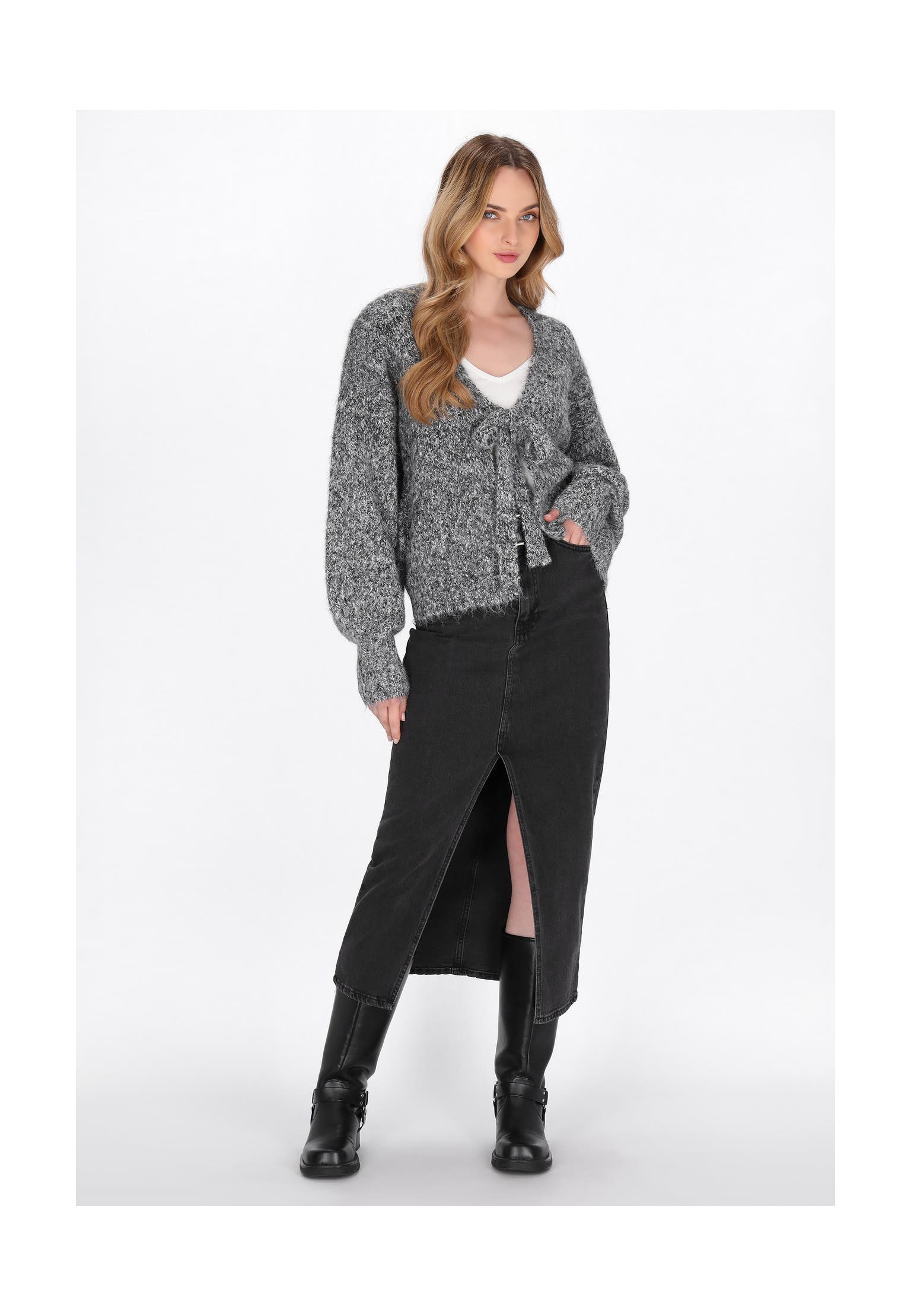 DREIMASTER Strickjacke grey melange, Bild 1