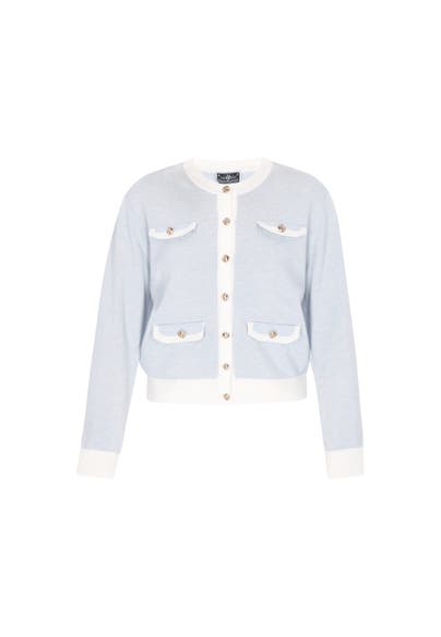 DREIMASTER Strickjacke light blue offwhite