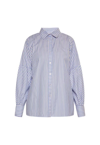 DREIMASTER Casual-Bluse Weiss Hellblau