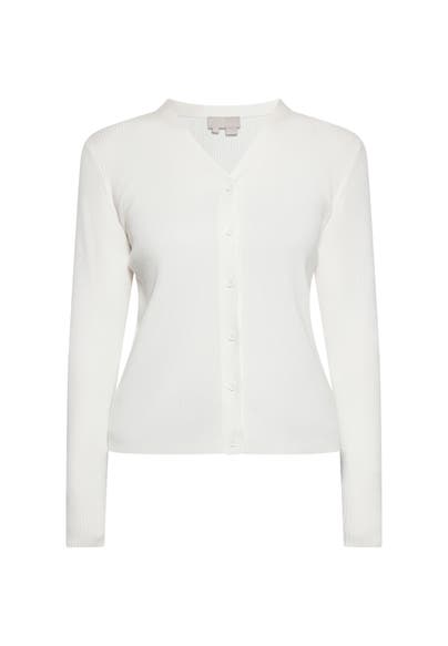DREIMASTER Strickjacke Wollweiss