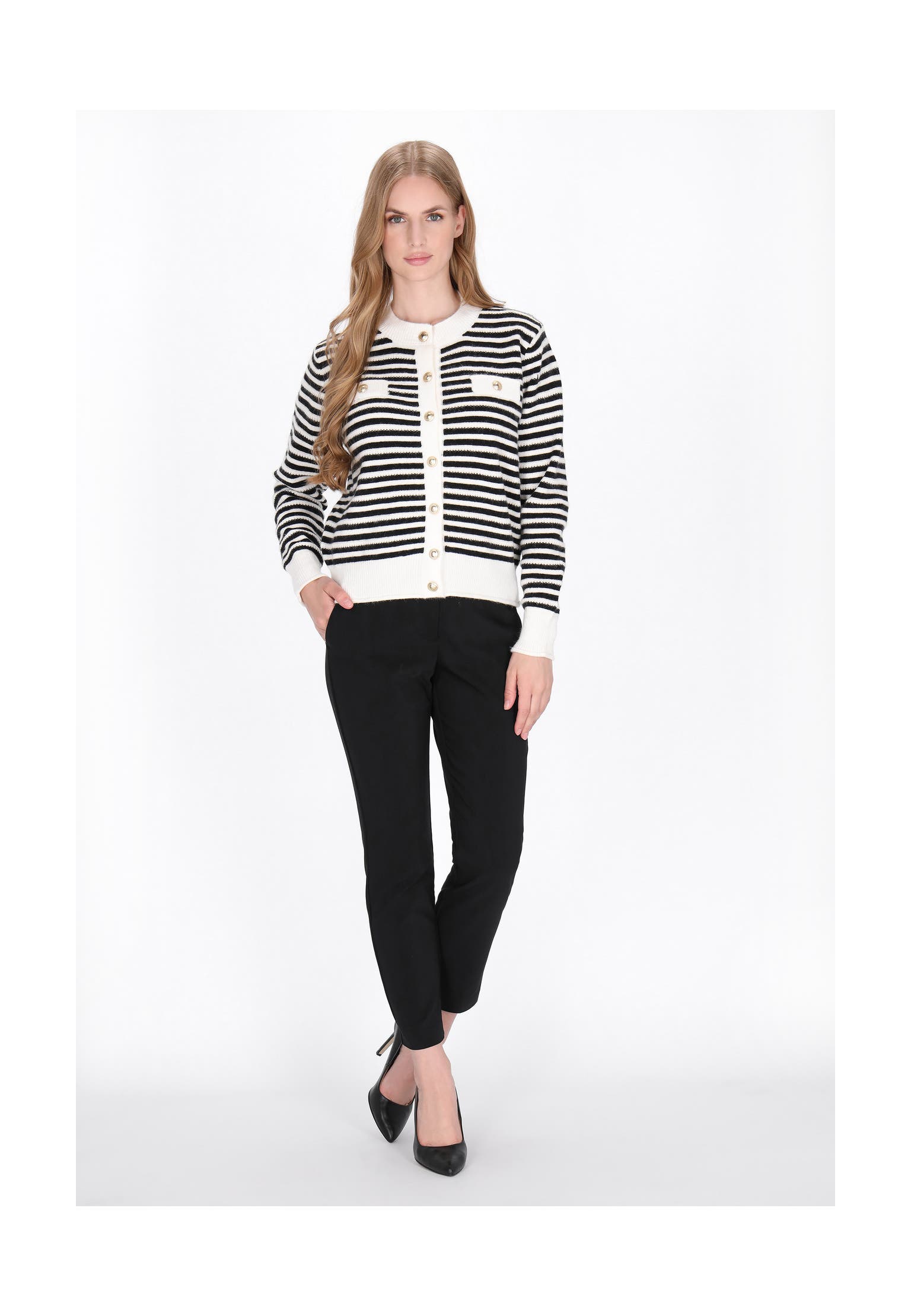 DREIMASTER Strickjacke black offwhite, Bild 1