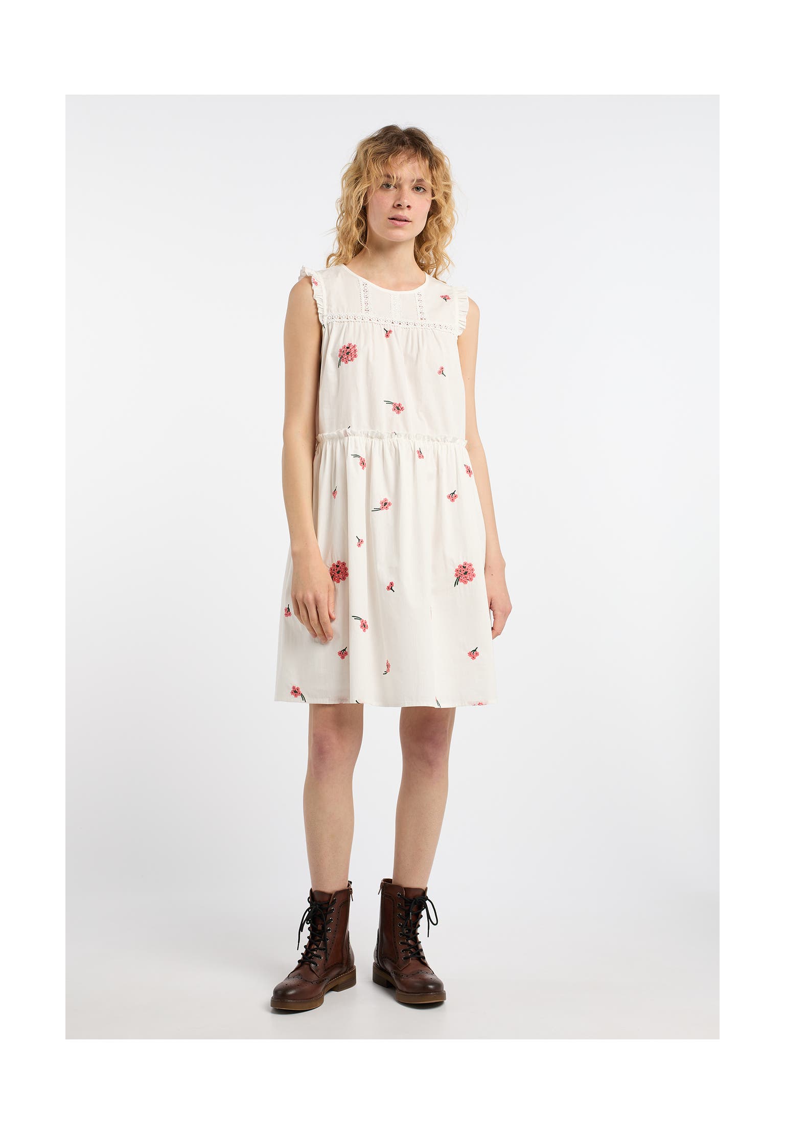 DREIMASTER Casual-Kleid Wollweiss Koralle, Bild 1