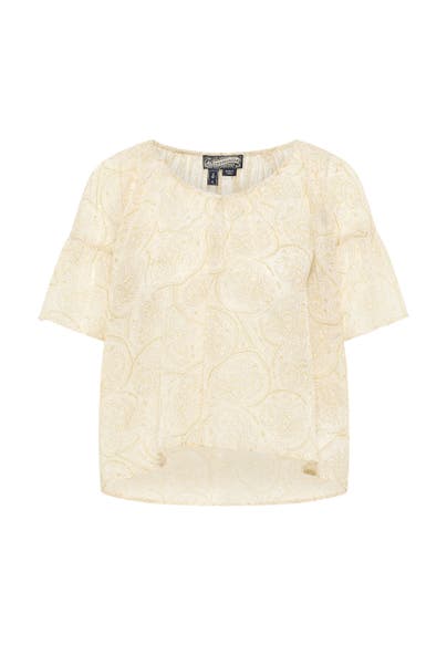 DREIMASTER Casual-Bluse Wollweiss Mehrfarbig