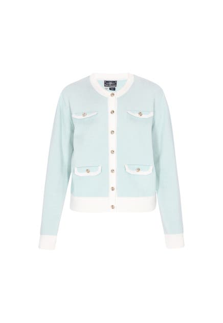 DREIMASTER Strickjacke mint blue offwhite