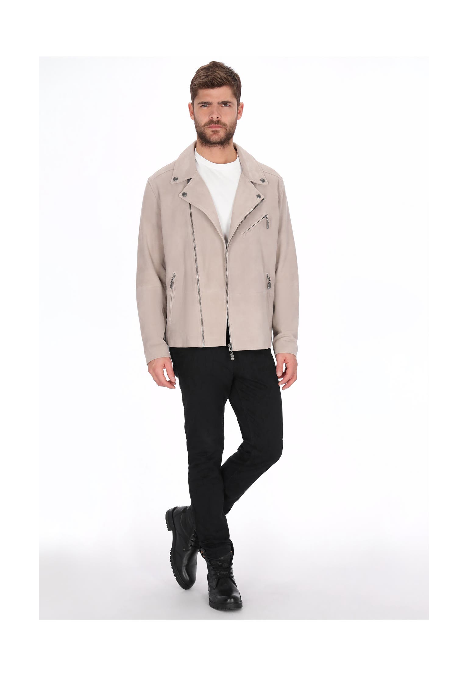 DREIMASTER Lederjacke stone, Bild 1