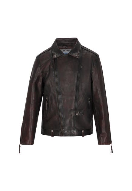 DREIMASTER Lederjacke dark brown