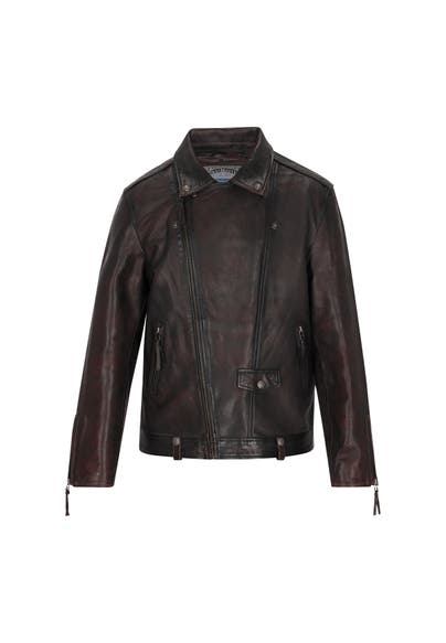 DREIMASTER Lederjacke dark brown