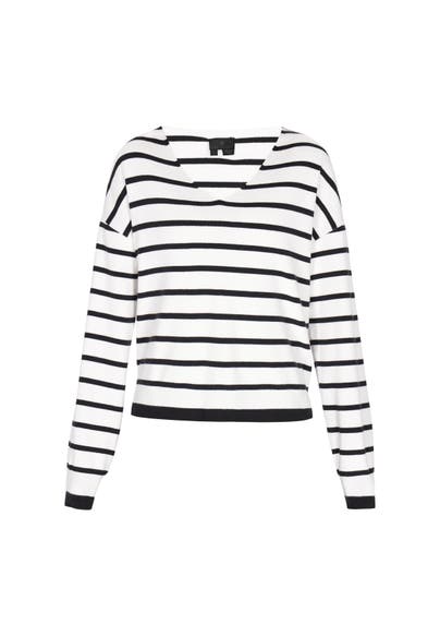 DREIMASTER Pullover navy white stripe