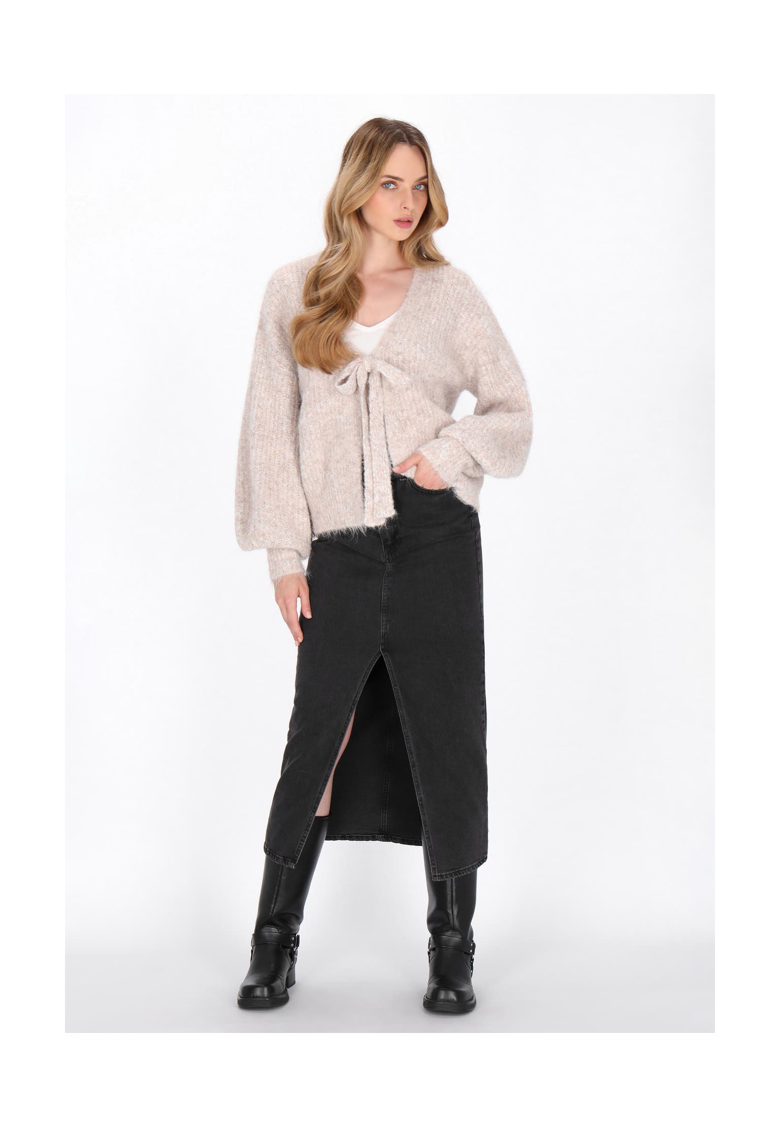 DREIMASTER Strickjacke beige melange, Bild 1
