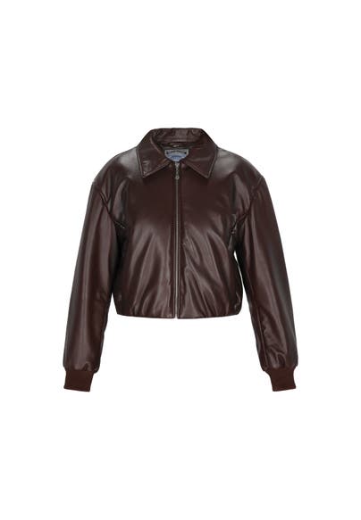 DREIMASTER Lederjacke coffee brown
