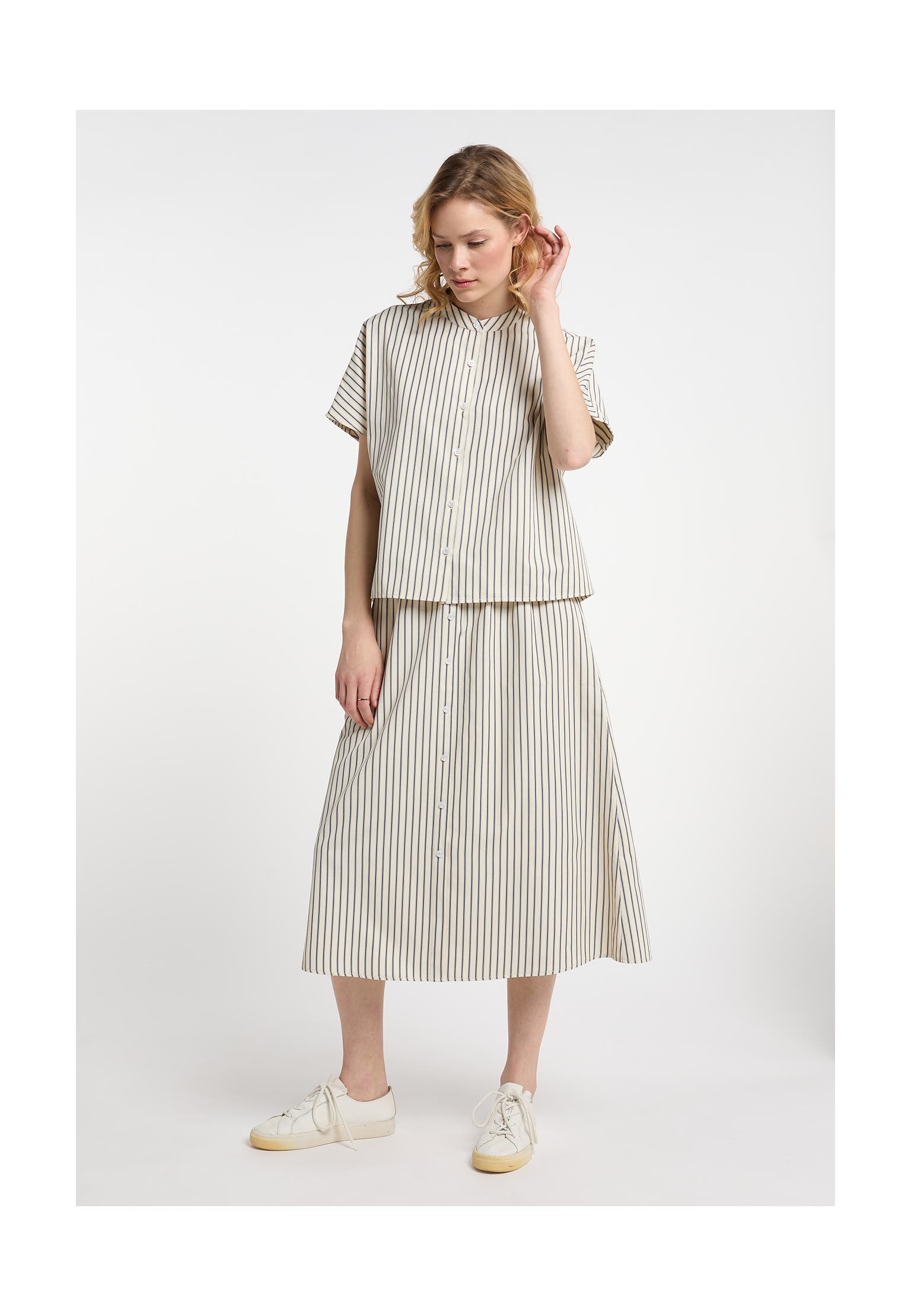 DREIMASTER Casual-Bluse Hellbeige Marine, Bild 1
