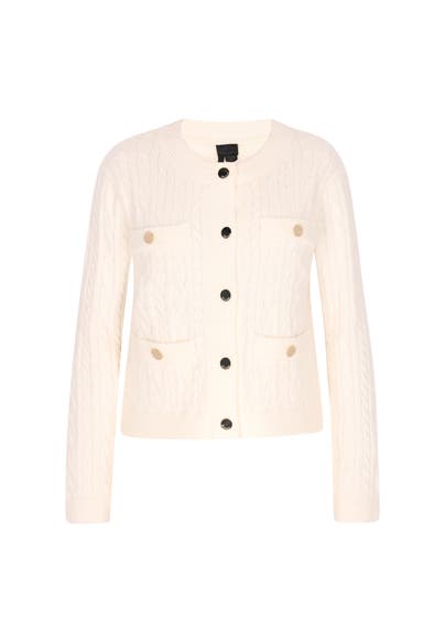 DREIMASTER Strickjacke Wollweiss