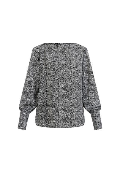 DREIMASTER Casual-Bluse Schwarz Weiss