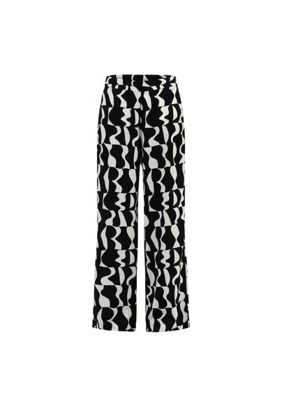 DREIMASTER Stoffhose Schwarz Weiss Straight