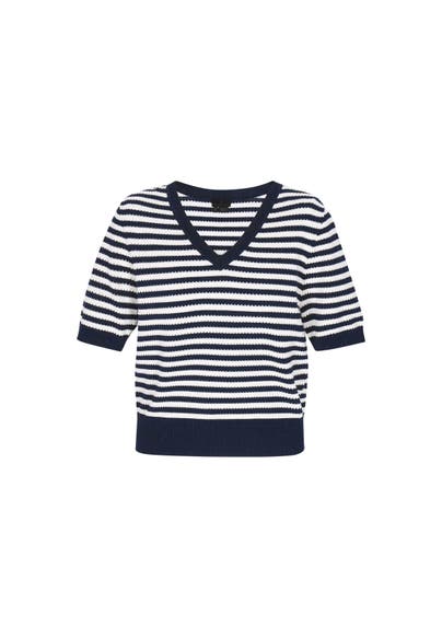 DREIMASTER Pullover navy offwhite