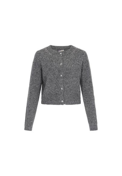 DREIMASTER Strickjacke dark grey melange